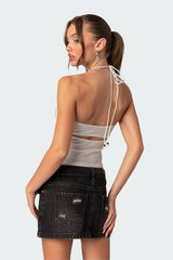Sara Back Cut Out Halter Top