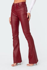 Luna Faux Leather Flare Jeans