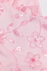 Pia Sequin Floral Backless Top