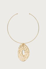 Abstract Pendant Cuff Necklace