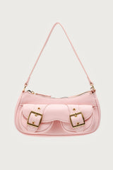 Zinnia Faux Leather Buckle Bag