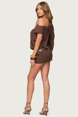 Dorie Off Shoulder Cut Out Mini Dress