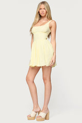 Reina Embroidered Cotton Mini Dress