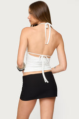 Powell Textured Cut Out Halter Top