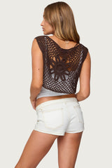 Kelcie Tie Front Crochet Shrug