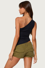 Knotted One Shoulder Asymmetric Top