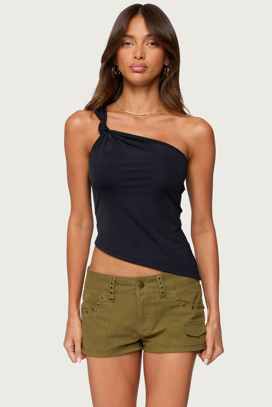 Knotted One Shoulder Asymmetric Top