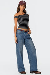 Keryn Striped Asymmetric Top