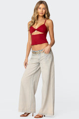 Rhiannon Washed Wide Leg Jeans
