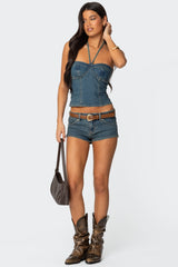 Jagger Denim Halter Top