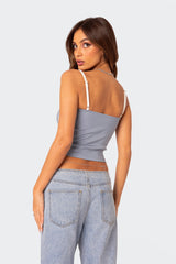 Yang Contrast Strap Tank Top