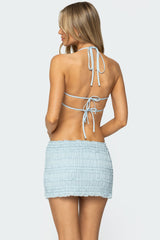 Mari Backless Ruffle Chiffon Top