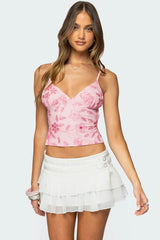 Pia Sequin Floral Backless Top