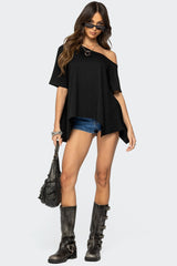 Josy Off Shoulder Handkerchief Top