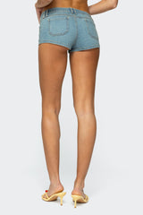 Cargo Pockets Denim Micro Shorts