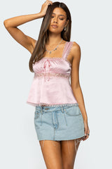 Loryn Lacey Satin Effect Top