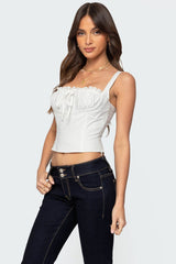 Dulcie Dotted Cotton Bustier Top