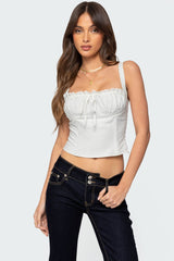 Dulcie Dotted Cotton Bustier Top