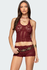 Kelani Crochet Halter Top