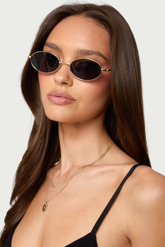 Naomie Oval Metal Sunglasses