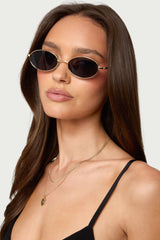 Naomie Oval Metal Sunglasses