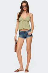 Brianne Textured Babydoll Tank Top