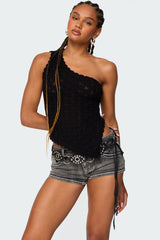 Codi Backless Asymmetric Knit Top