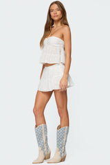 Dora Strapless Eyelet Babydoll Top