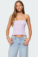 Leela Scrunch Striped Tank Top