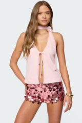 Rivere Split Front Halter Top