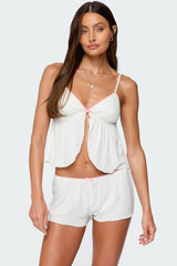 Linny Split Front Pointelle Top