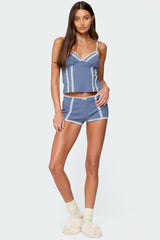 Eliane Contrast Lacey Shorts