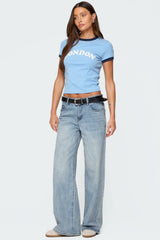 Ery Wide Leg Mid Rise Jeans