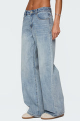 Ery Wide Leg Mid Rise Jeans