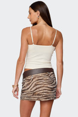 Layered Bra Cowl Neck Top