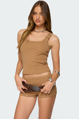 Hasel Grommet Ribbed Tank Top