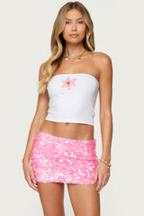 Luli Beaded Flower Tube Top