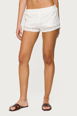Arlie Floral Texured Sheer Shorts