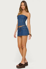 Camelia Denim Mini Skort