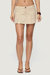 Klay Linen Look Pleated Mini Skort