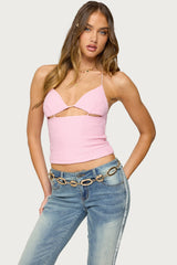 Lital Backless Cut Out Textured Top