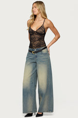 Nolyn Sheer Lace V Neck Bodysuit