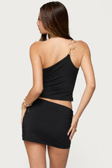 Ashlyn Ring Chain One Shoulder Top