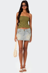 Niki Crochet Strapless Top