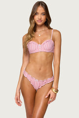 Pip Striped Ruffle Cupped Bikini Top