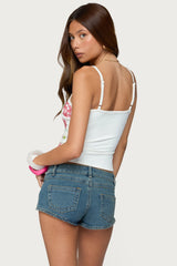 Beaded Floral Embroidered Tank Top