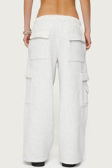 Petite Wide Leg Cargo Sweatpants