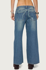 Petite Vyxen Vintage Washed Low Rise Jeans