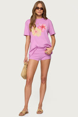 Fleur Hibiscus Graphic T Shirt