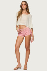 Sapir Fringe Faux Suede Shorts